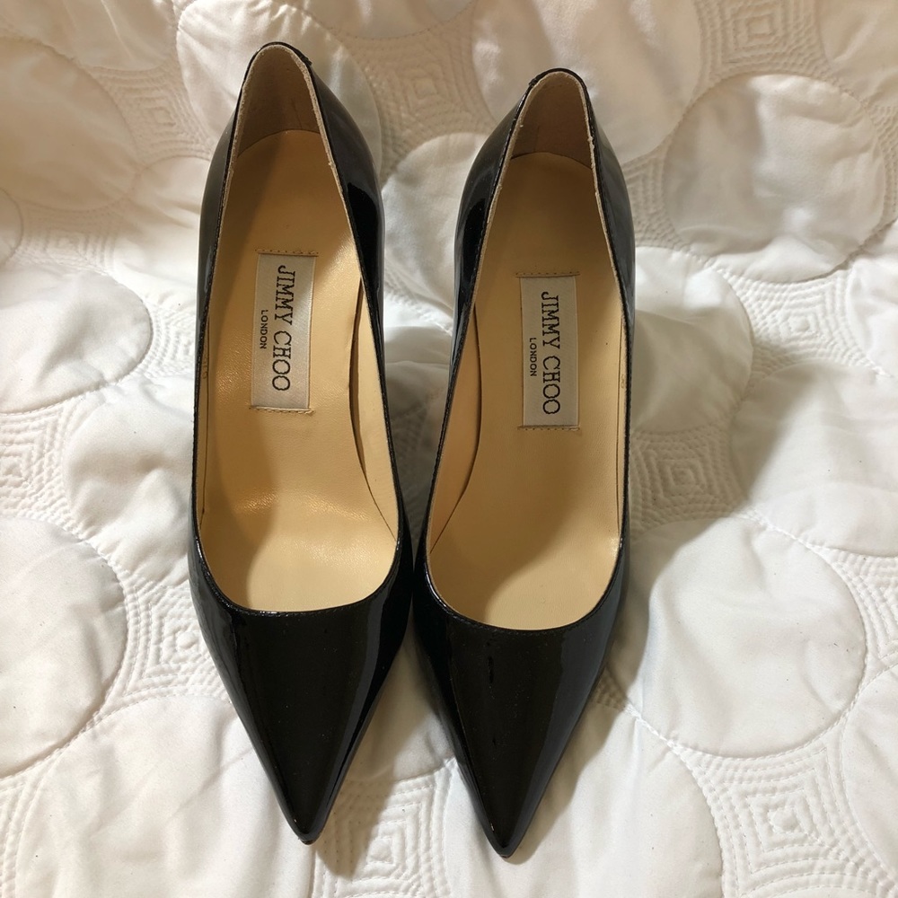 Jimmy Choo leather heels black